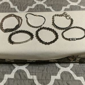 6 Bracelet LOT Black, Charcoal
